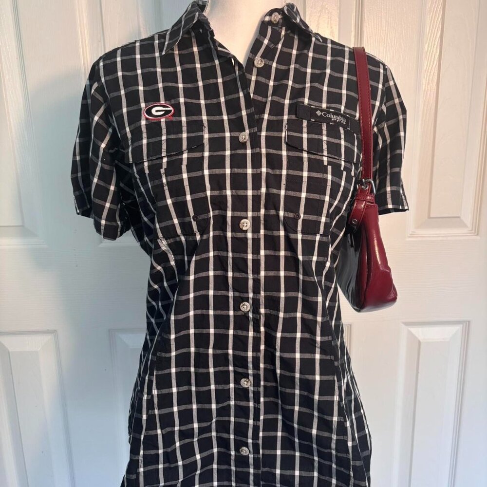 Columbia PFG Plaid Button-Up – UGA Embroidered | Size M